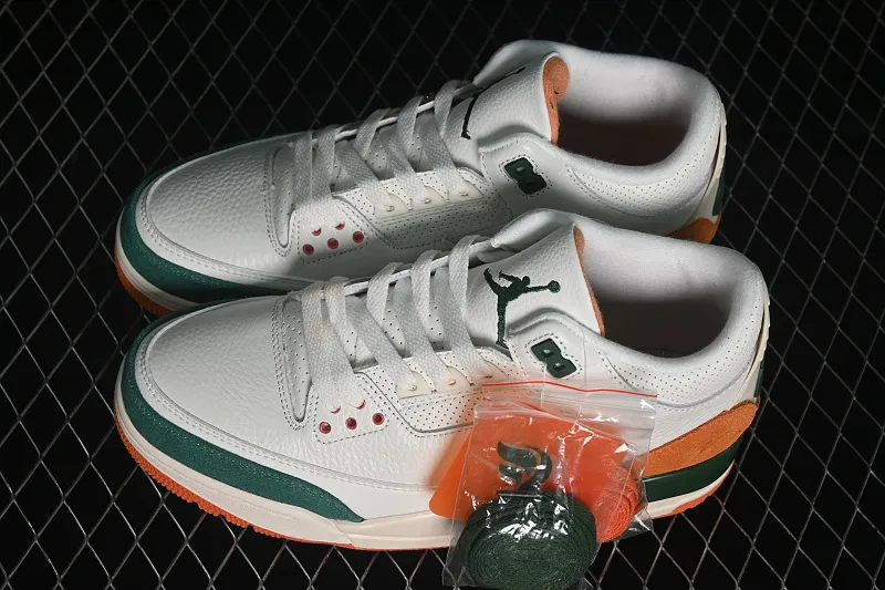 All categories Air Jordan Jordan series basketball shoes Air Jordan 3 Solefly x Air Jordan 3 Retro "Miami" AJ3 Joe 3 Miami joint white green orange IF4491-100